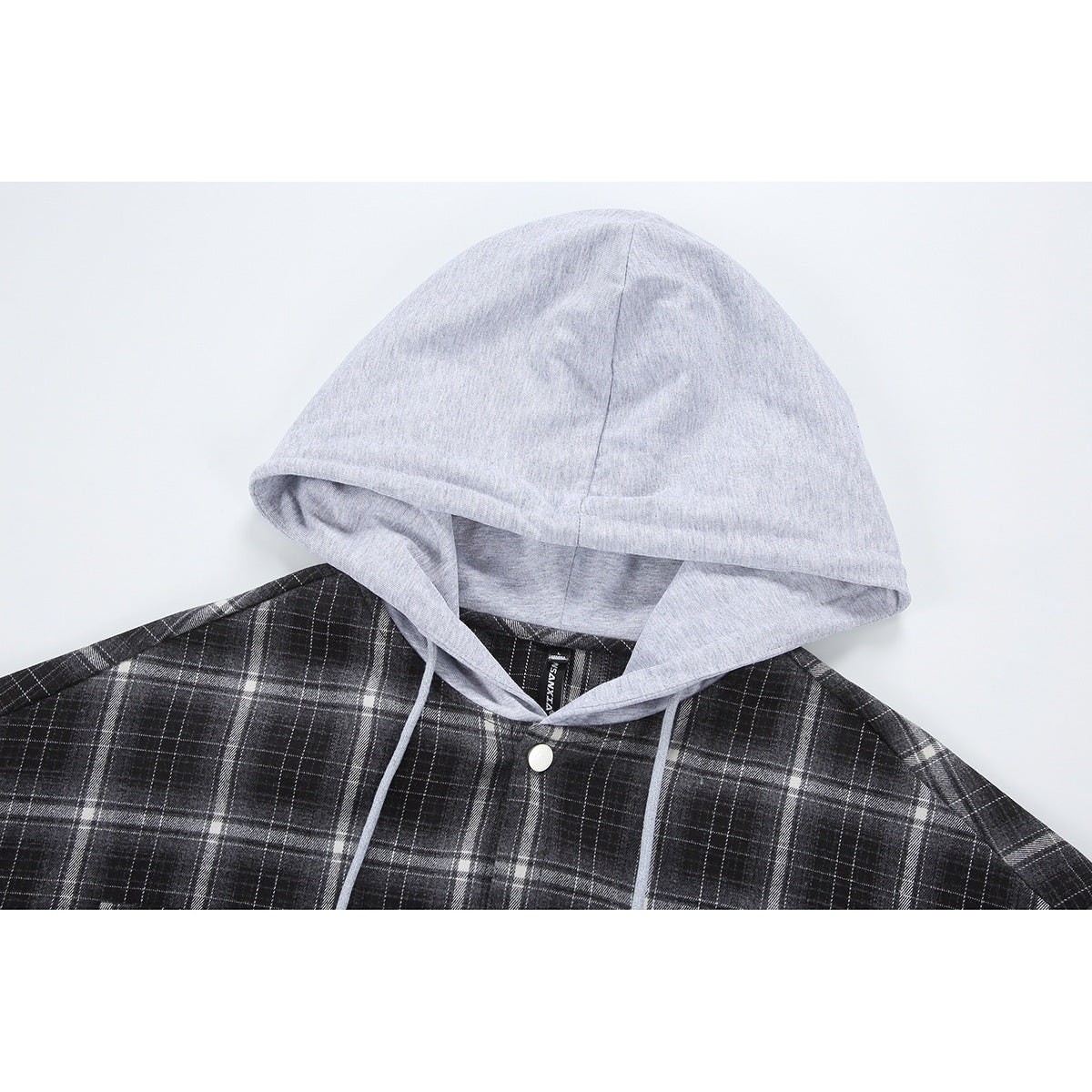 YANSANXIA American Retro Hooded Plaid Workwear Shirt Men