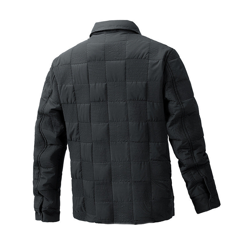 Casual Shirt Men's Business Quilted Cotton Coat Men's Clothing Polo Collar Jacket